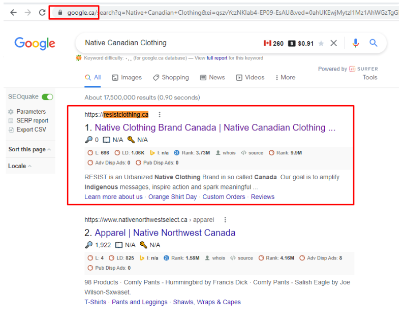 Home top # 1 in google.ca canada 3