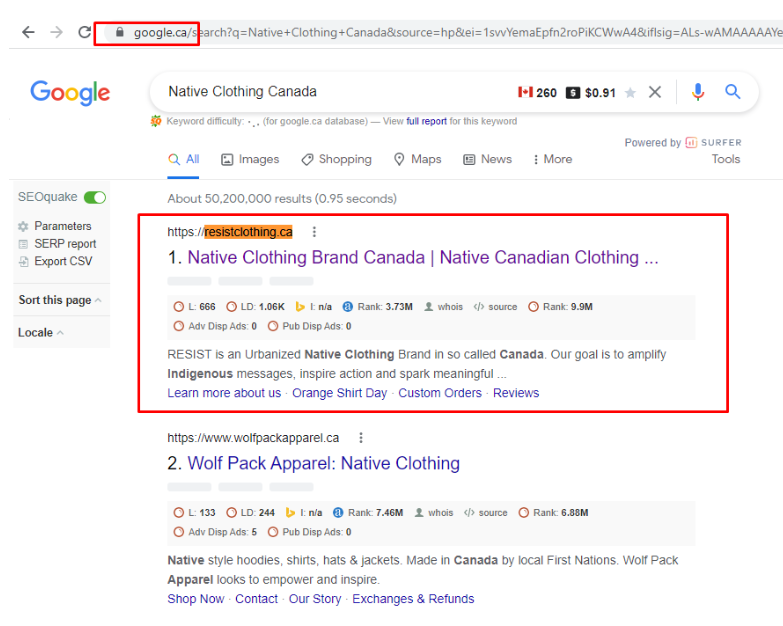 Home top # 1 in google.ca canada 4