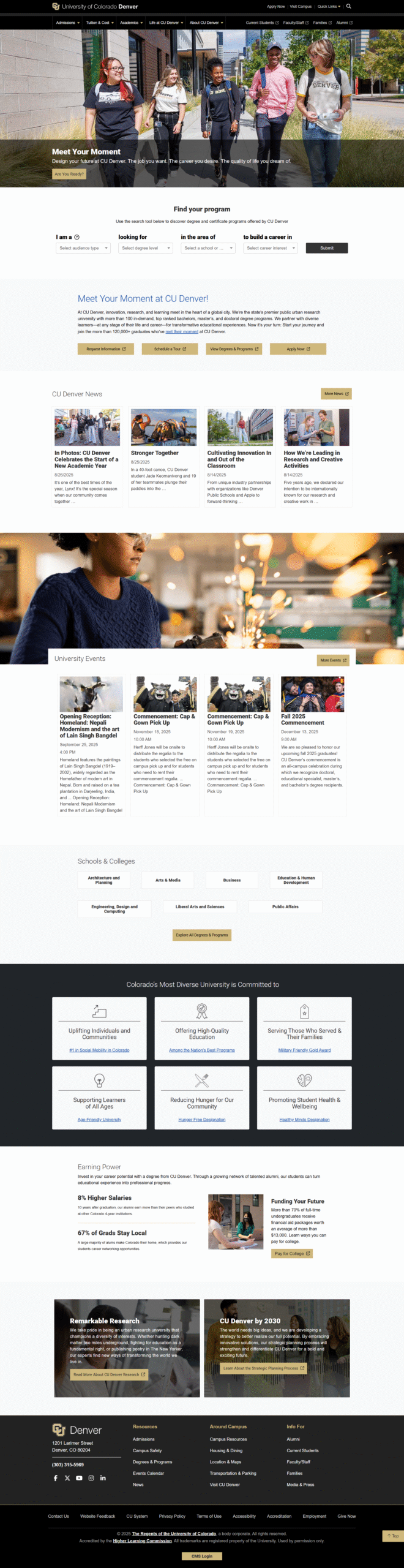 Portfolio screencapture ucdenver edu homepage 2025 08 30 10 41 43
