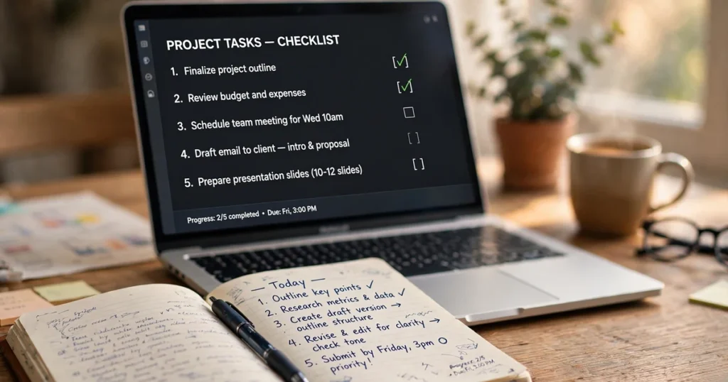 How to do website optimization with a step-by-step checklist on a laptop
